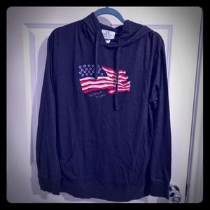 NWT Vantage Unisex American Flag Appliqué Hoodie M